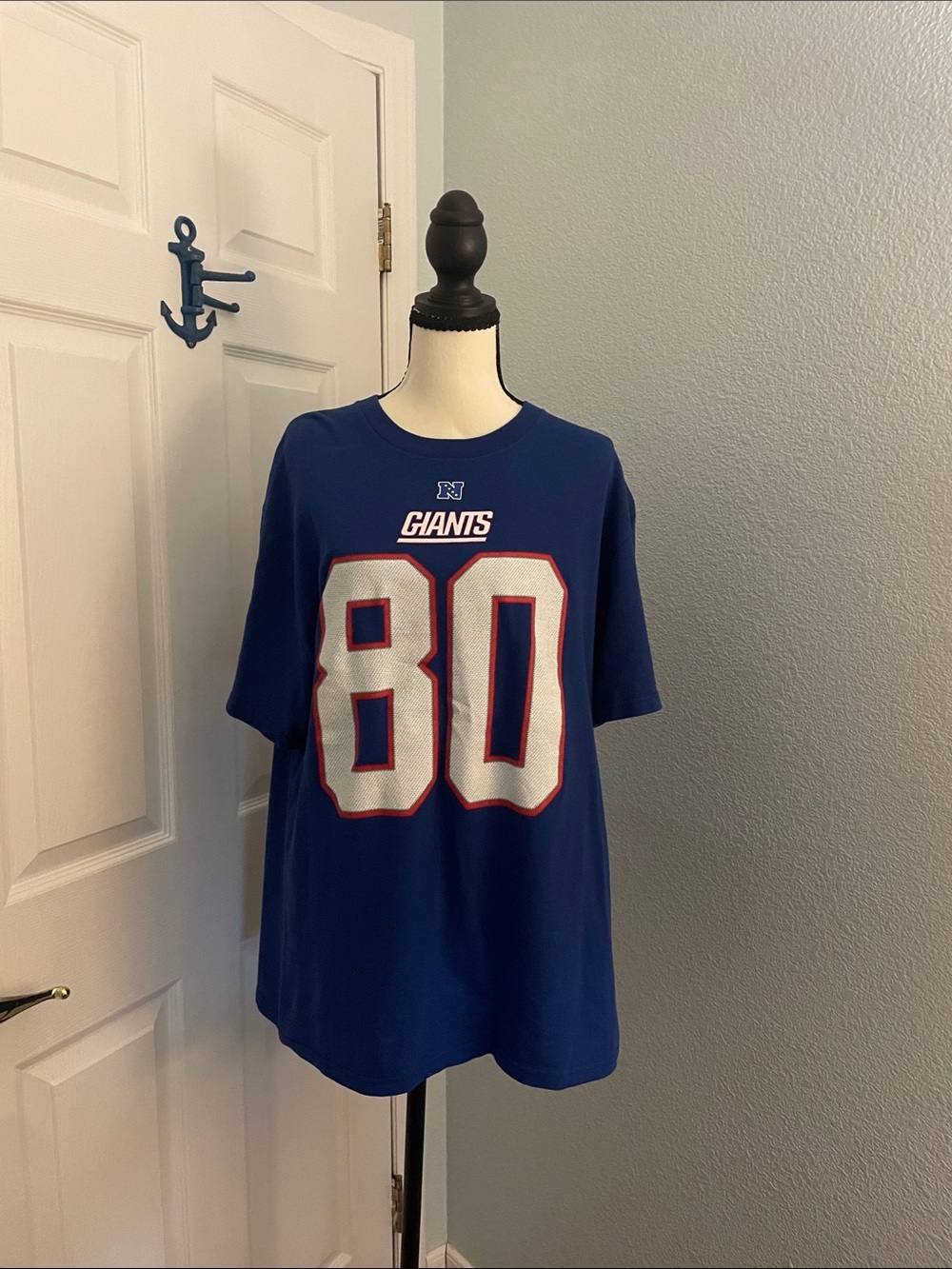 NFL Giants Blue Short Sleeve Number 80 Tee